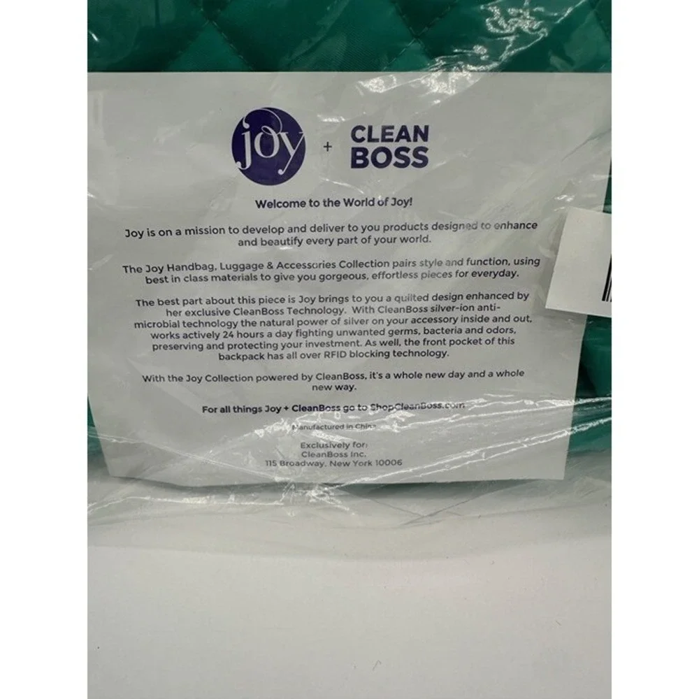 Joy‎ Mangano Quilted Backpack- - Antimicrobial and RFID Blocking